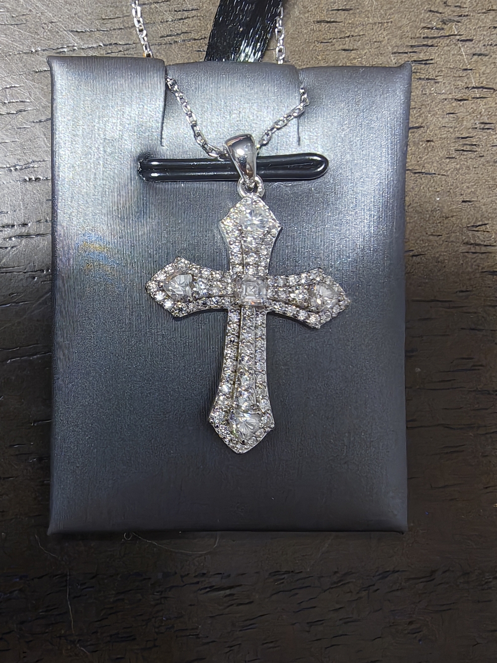 Sterling Silver Crystal Cross Pendant Necklace - Women Jewelry